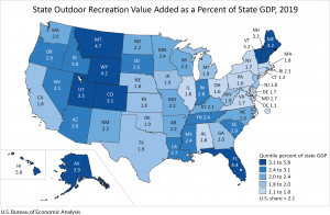 Outdoor Recreation GDP Contribution by State