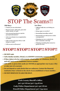 Park County Sheriff scam poster