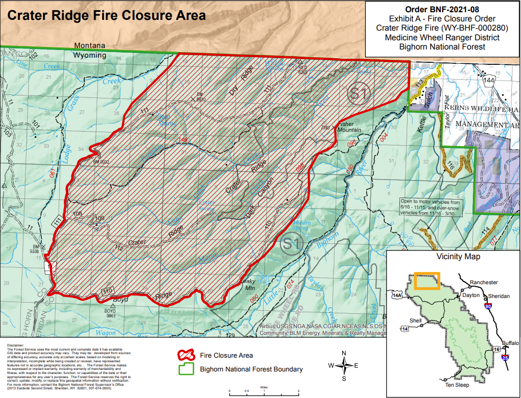 Crater Ridge Fire Closure Dec. 21