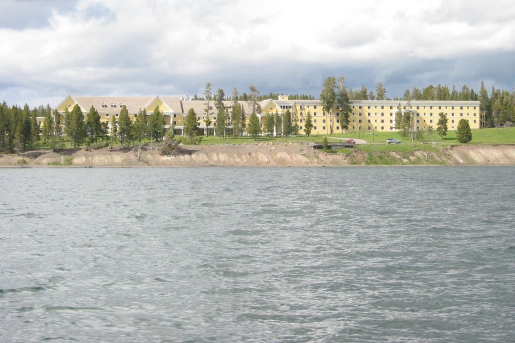 A view of Yellowstone Lake Hotel -- one of the best places for visitors to experience Yellowstone Lake