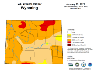 Wyoming Drought Map Jan 22