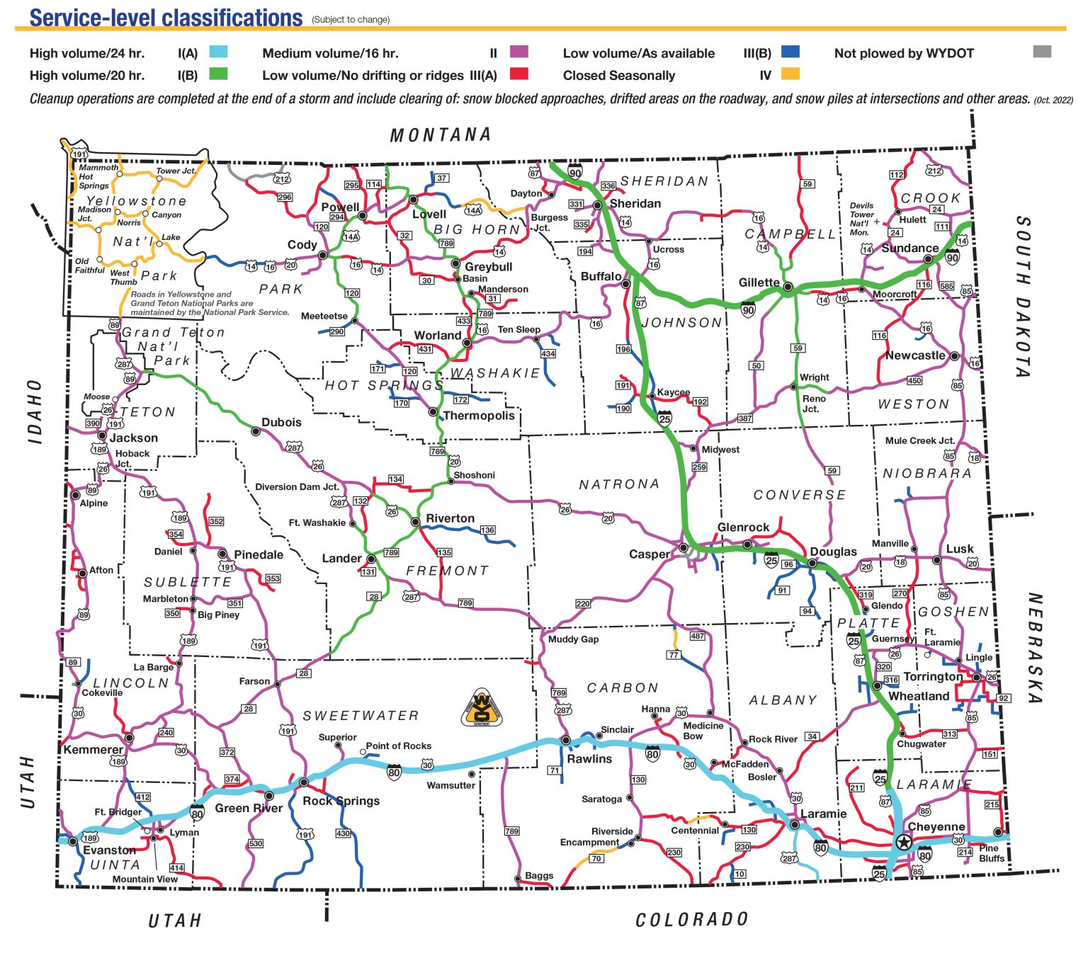 WYDOT Releases Snowplow Priority Plan for Winter 2022