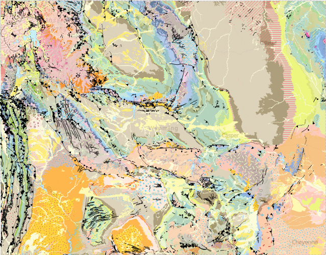 Wyoming Geologic-Topographic Map