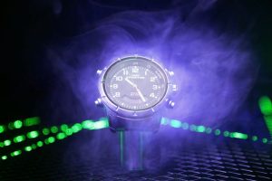 Wristwatch in smoke