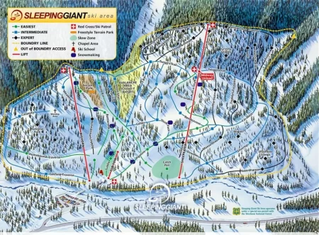 Sleeping Giant Ski Area map