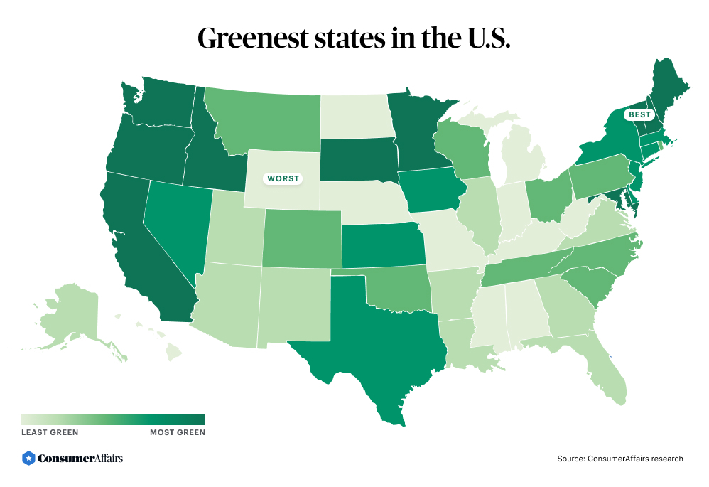 The Greenest States in the US