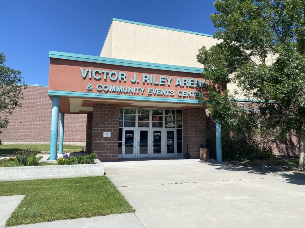 The main entrance to Riley Ice Arena