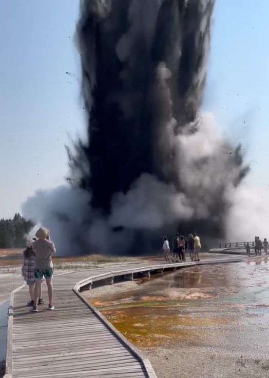 Geyser Explosion Yellowstone